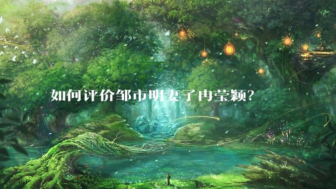 如何评价邹市明妻子冉莹颖？