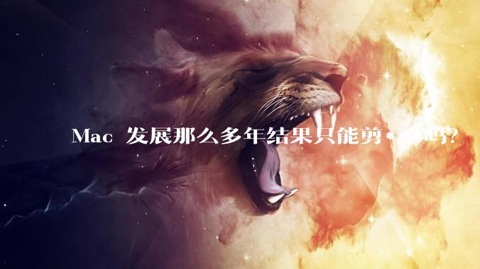 Mac 发展那么多年结果只能剪***吗？